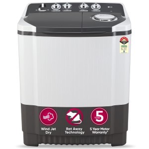 LG 7 Kg 5 Star Wind Jet Dry Semi-Automatic Top Loading Washing Machine , Dark Gray, Rat Away Feature)