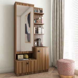 Bella Engineered Wood Dressing Table (Matte Finish) (Walnut)