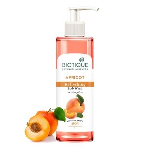 Biotique Apricot Refreshing Body Wash | Keeps Skin Fresh and Clean | Brightens Skin and Reducing Dark Spots  | 100% Botanical Extracts | Suitable for All Skin Types | 200ml