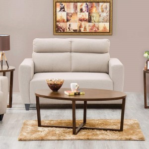 Polyester Emily Fabric Sofa-2 Seater, Beige