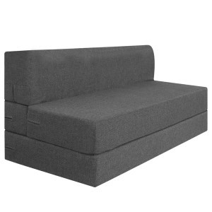 Sofa Cum Bed |One Seater | Sofa Bed 3 X 6 Feet, Folding Bed Cum Sofa with Cushion Jute Fabric for Living Room - Color Grey