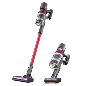 AGARO Supreme Cordless Stick Vacuum Cleaner,2in1 Handheld & Stick, 400W Brushless Motor, 25 kPa Suction Power, 3 Adjustable Suction Modes, Adjustable Head, Bagless Dry Vacumming, Red |HEPA Filter