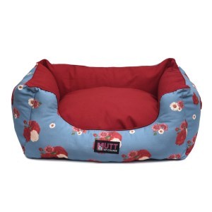 Mutt of Course Pawesome Blossom Lounger Dog Bed | Cushioned Pet Bed with Removable Cover | Anti-Skid with Waterproof Base Bed for Dogs | Easy to Wash - M