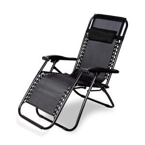 Zero Gravity Relax Chair for Lounge,Easy Chair for Lawn | Portable and Foldable Recliner Chair for Resting | Adjustable Pillow | Full Body Support, Alloy Steel, Black