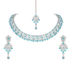 International Splendid Silver Plated Alloy Jewellery/Necklace Set for Women