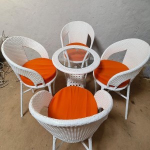 Aeron |D-8 Patio |Indoor| Outdoor| Living Room | Balcony | Garden | Chair Table Set 4+1 |Furniture Set |Coffee Chair SetCoffee Chair Set |Powder Coated|